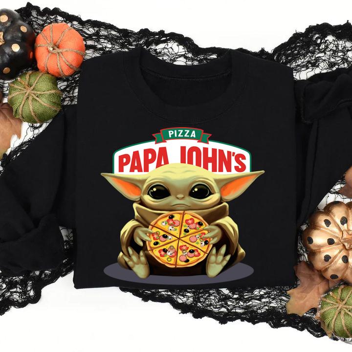 star wars baby yoda hug pizza papa johns sweatshirt - Star Wars Baby Yoda Hug Pizza Papa Johns t-shirt