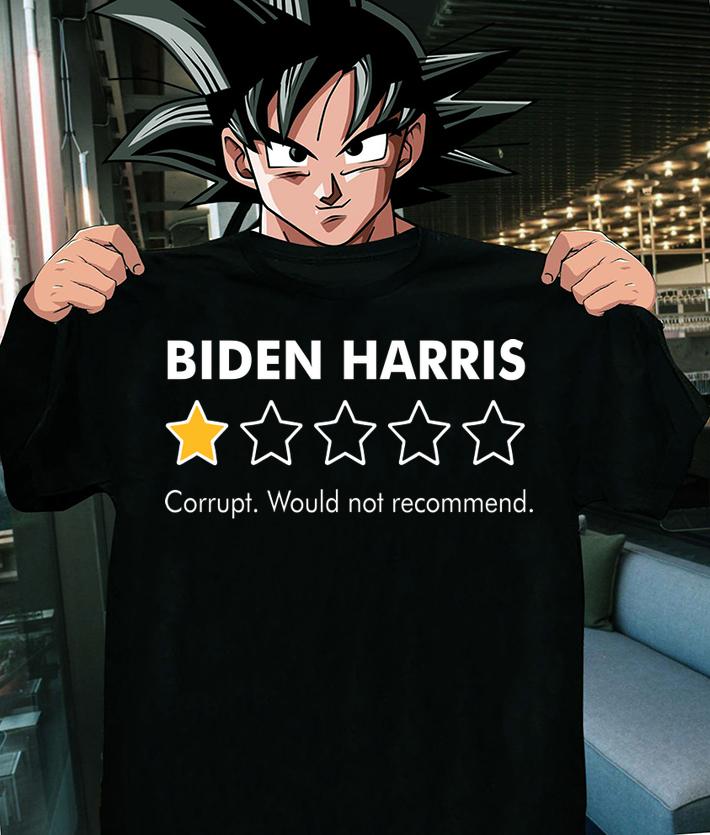 Biden Harris 1 Star Rating Corrupt Would Not Recommend t-shirt