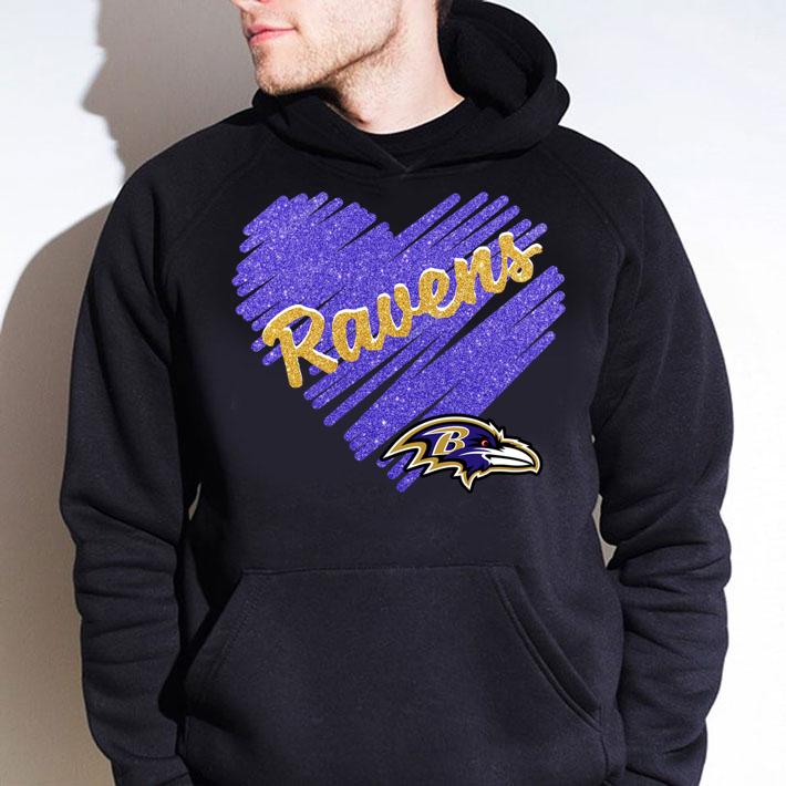 Hot Love baltimore ravens football team heart diamond t-shirt