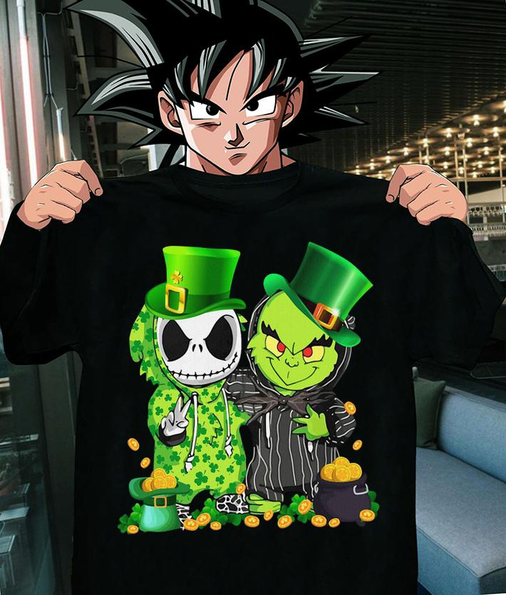 St Patrick’s Day Baby Jack Skellington and Baby Grinch t-shirt