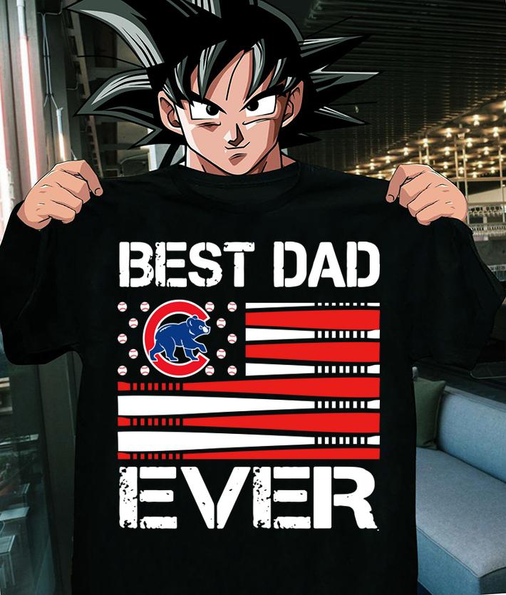 Chicago Cubs Best Dad Ever American Flag Happy Fathers Day t-shirt