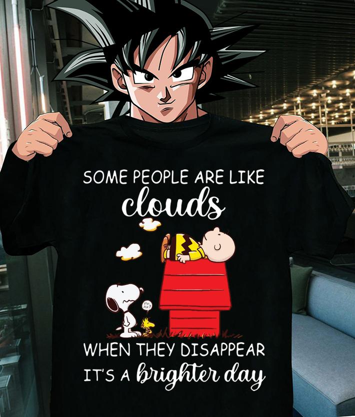 Some people are like clouds when they disappear its a brighter day snoopy t-shirt