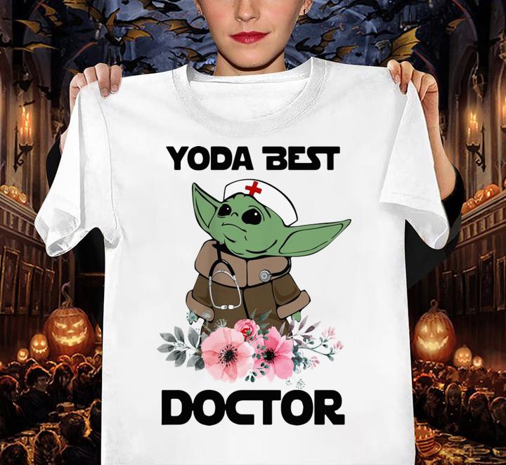 Baby Yoda Best Doctor flowers Star Wars t-shirt