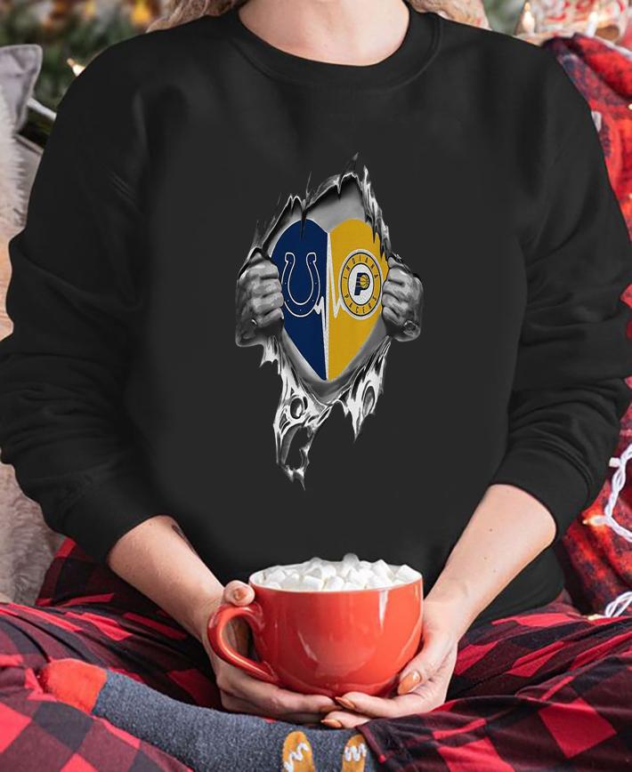 Blood Insides Heart Indianapolis Colts Vs Indiana Pacers t-shirt