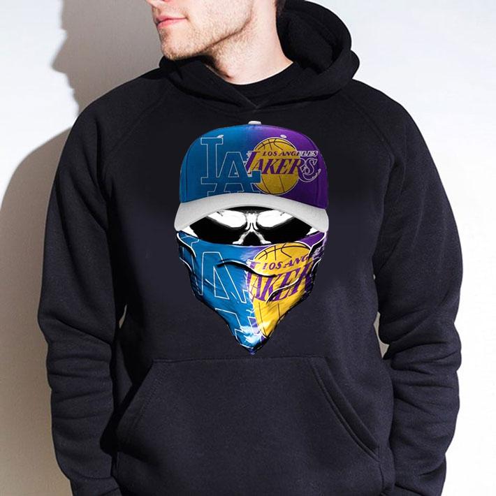 Skull Mask Los Angeles Dodgers And Los Angeles Lakers t-shirt hoodie