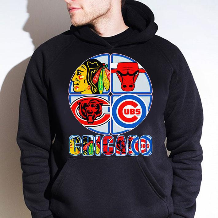 Chicago Blackhawks Bulls Bears And Cubs Logo t-shirt