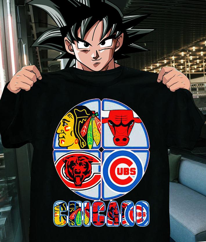 Chicago Blackhawks Bulls Bears And Cubs Logo t-shirt