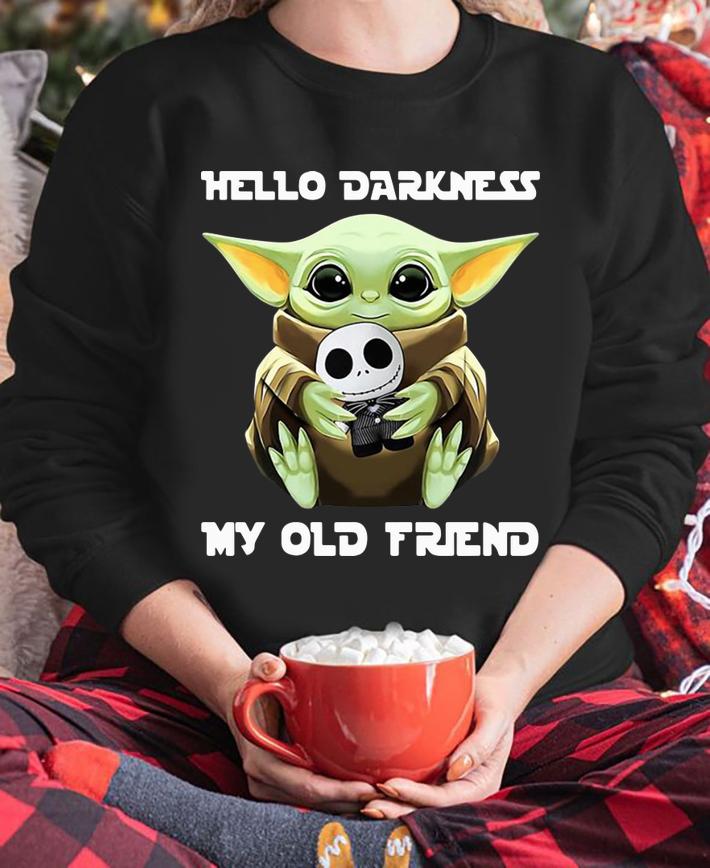 Star Wars Baby Yoda Hug Jack Skellington Hello Darkness My Old Friend t-shirt Star Wars Baby Yoda Hug Jack Skellington Hello Darkness My Old Friend t-shirt