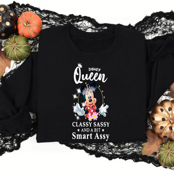 Minnie Mouse Disney Queen Classy Sassy And A Bit Smart Assy t-shirt