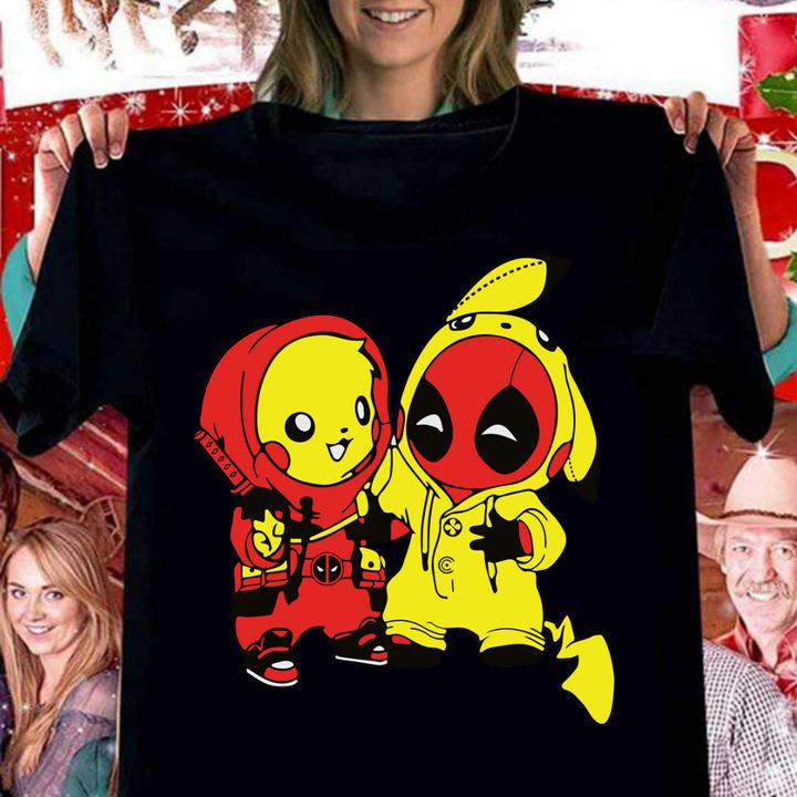 Pikapool Cute Pikachu Chibi Deadpool t-shirt