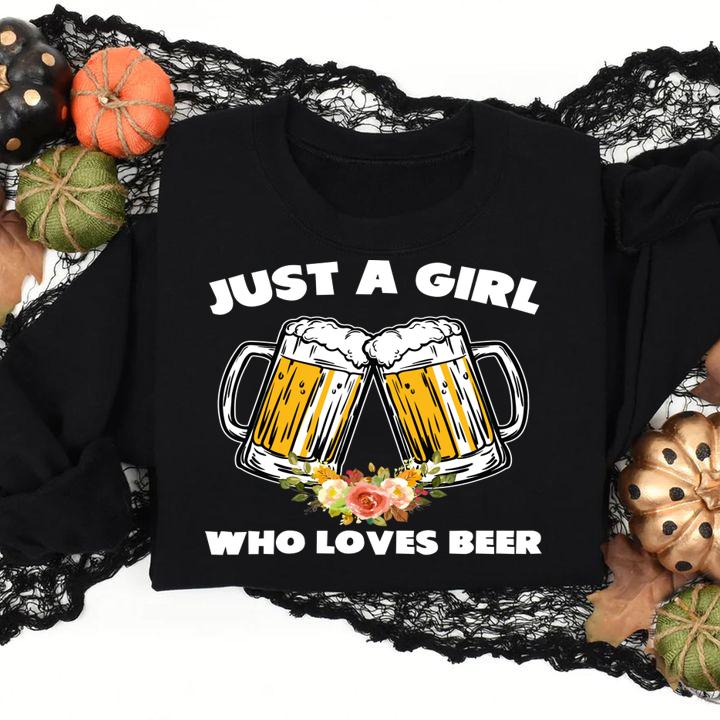 Womens Just A Girl Who Loves Beer Beer Lover t-shirt