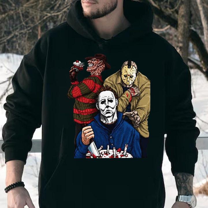 Halloween Horror Characters Freddy Krueger Jason Voorhees And Michael t-shirt