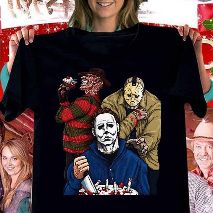 Halloween Horror Characters Freddy Krueger Jason Voorhees And Michael t-shirt