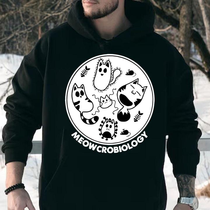Microbiology mashup Cats Meowcrobiology Meow t-shirt