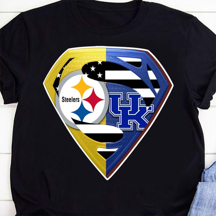 Pittsburgh Steelers And Kentucky Wildcats Superman Logo t-shirt 44 Gameofthronesteeshirt News
