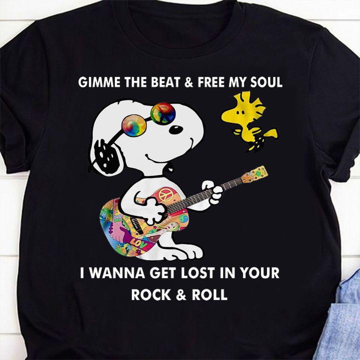 Snoopy And Woodstock Gimme The Beat & Free My Soul I Wanna Get Lost In Your Rock and Roll t-shirt 43 Gameofthronesteeshirt News