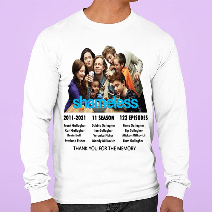 Shameless 2011-2021 11 season 122 episodes thank you for the memory t-shirt