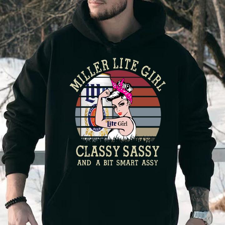 Vintage Miller Lite Girl Classy Sassy And A Bit Smart Assy t-shirt