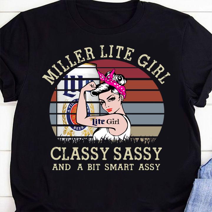 Vintage Miller Lite Girl Classy Sassy And A Bit Smart Assy t-shirt 15 Gameofthronesteeshirt News