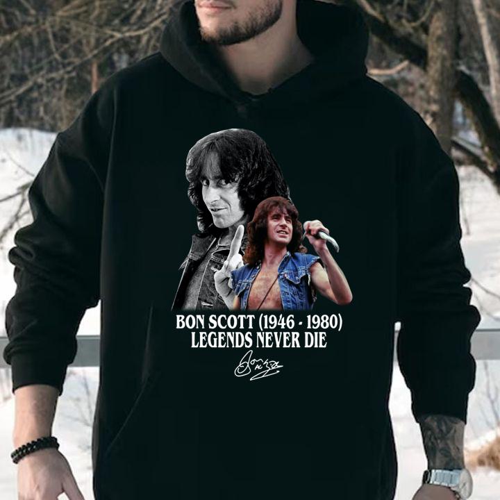 Bon Scott 1946-1980 Legends Never Die Signature t-shirt