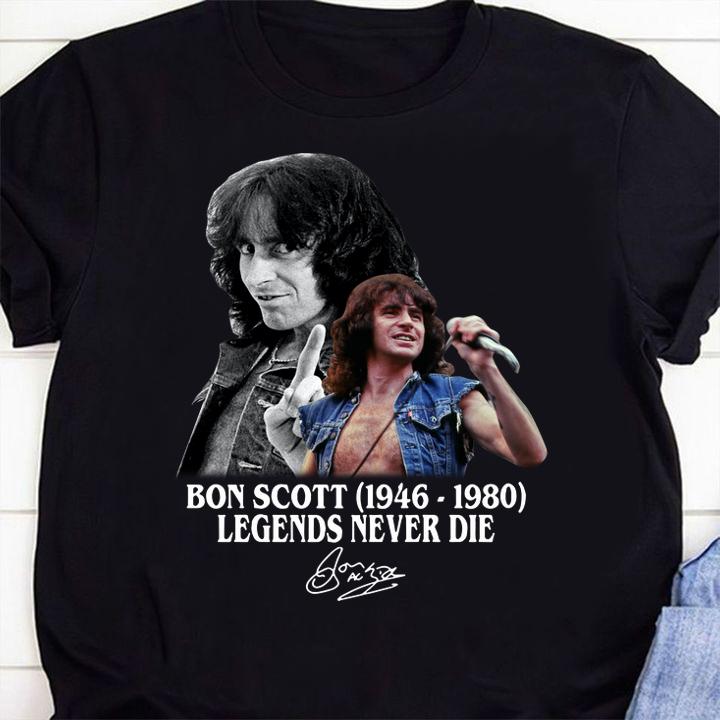 Bon Scott 1946-1980 Legends Never Die Signature t-shirt 11 Gameofthronesteeshirt News