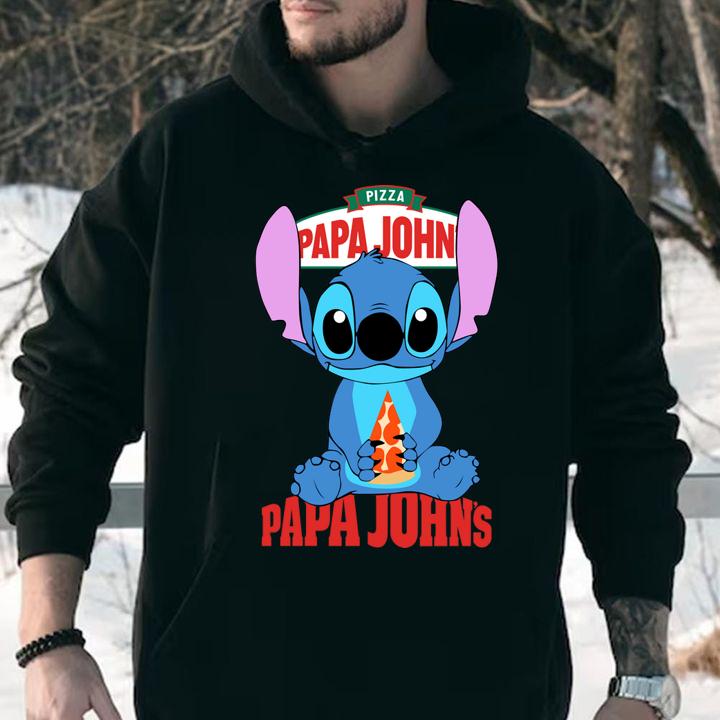 Disney Stitch Papa John Logo t-shirt