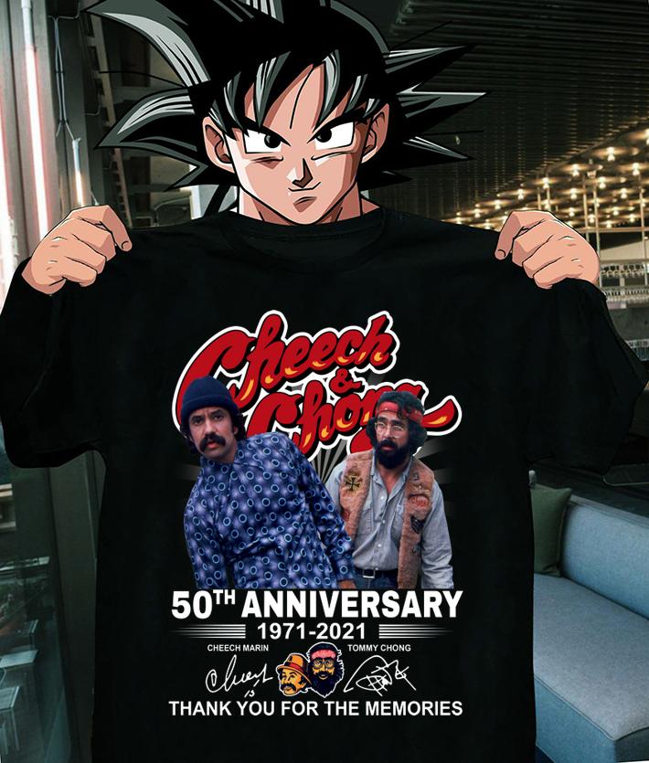 Cheech & Chong 50th anniversary 1971-2021 signatures thank you for the memories t-shirt