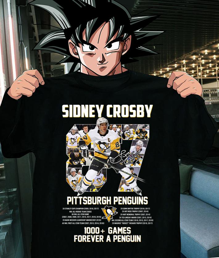 87 Sidney Crosby Pittsburgh Penguins 1000 Games Forever A Penguins t-shirt