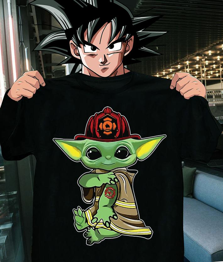 Baby Yoda Tattoo Firefighter t-shirt 1