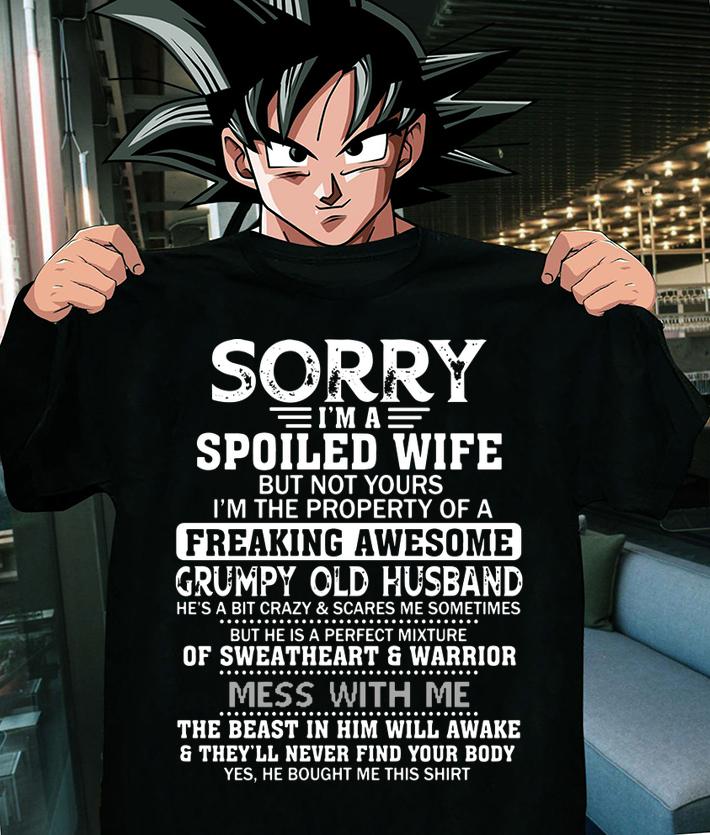 I'm A Spoiled Wife Of A Freaking Awesome Grumpy Old Husband t-shirt