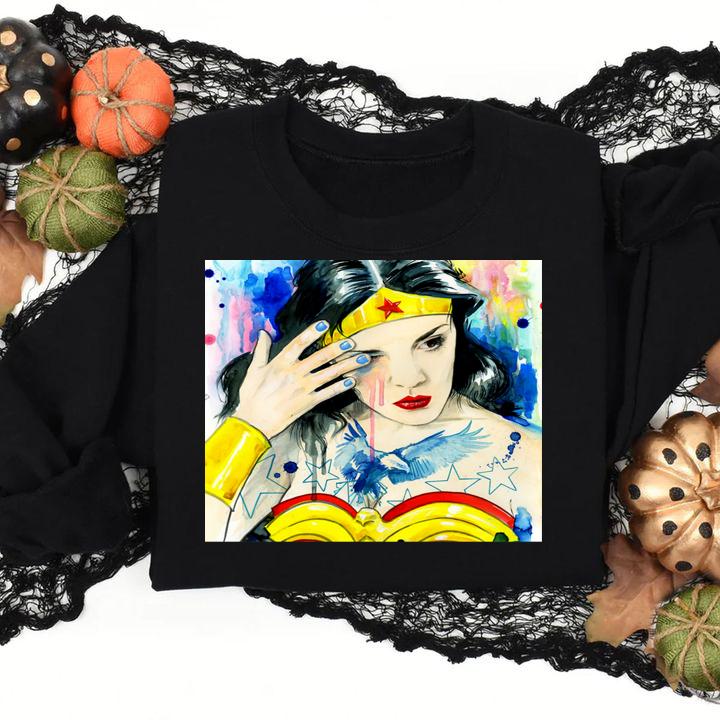 Lora Zombie Wonder Woman Art t-shirt