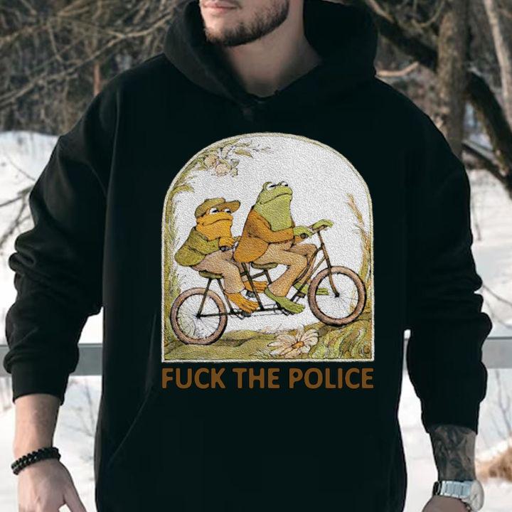 Frog And Toad Fuck The Police Frog On Bicycle t-shirt