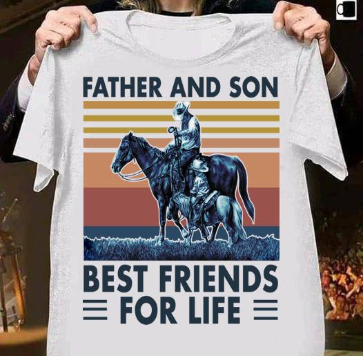 Horse Father And Son Best Friends For Life Vintage Retro t-shirt