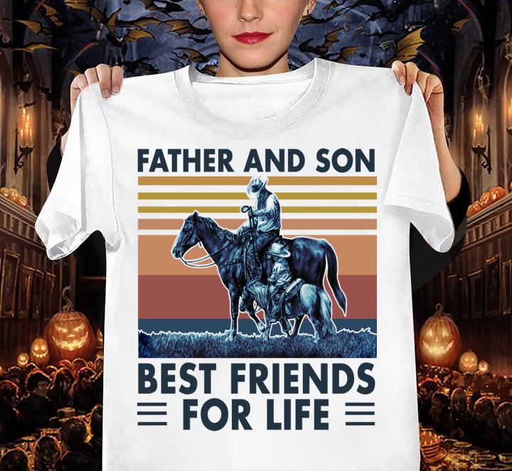 Horse Father And Son Best Friends For Life Vintage Retro t-shirt