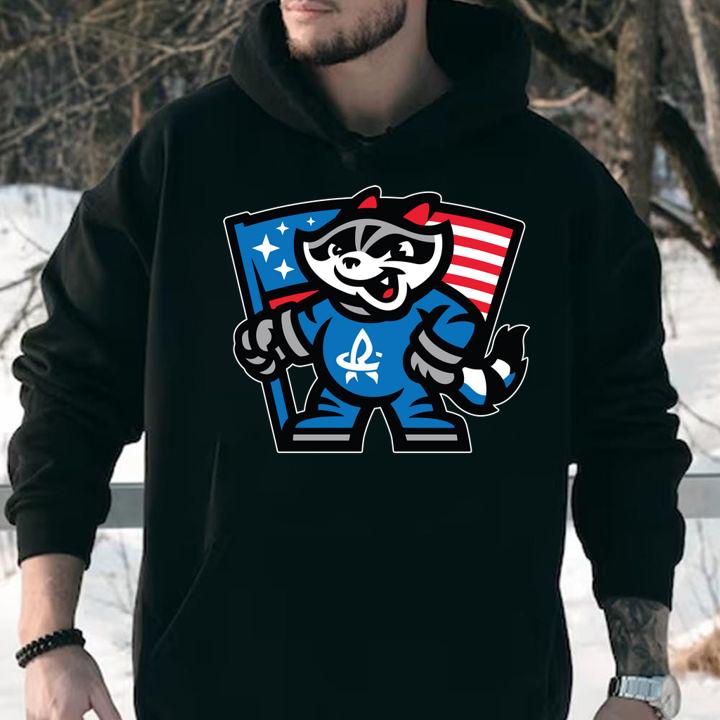 Rocket City Trash Panda Flag Charcoal Ls t-shirt