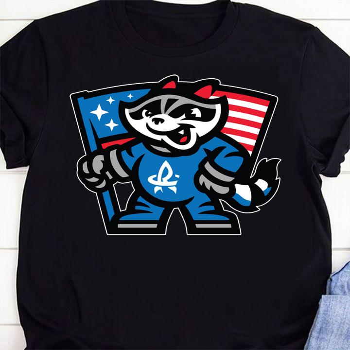 Rocket City Trash Panda Flag Charcoal Ls t-shirt