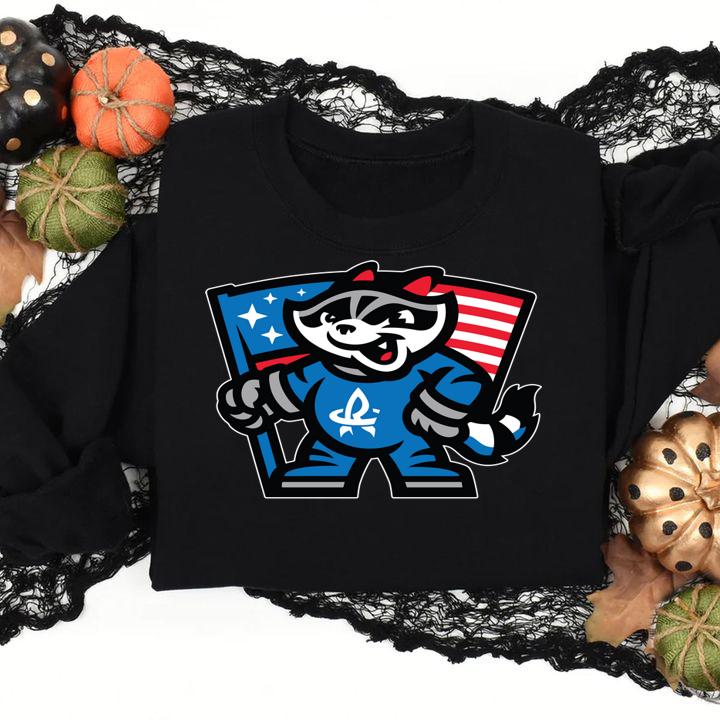 Rocket City Trash Panda Flag Charcoal Ls t-shirt