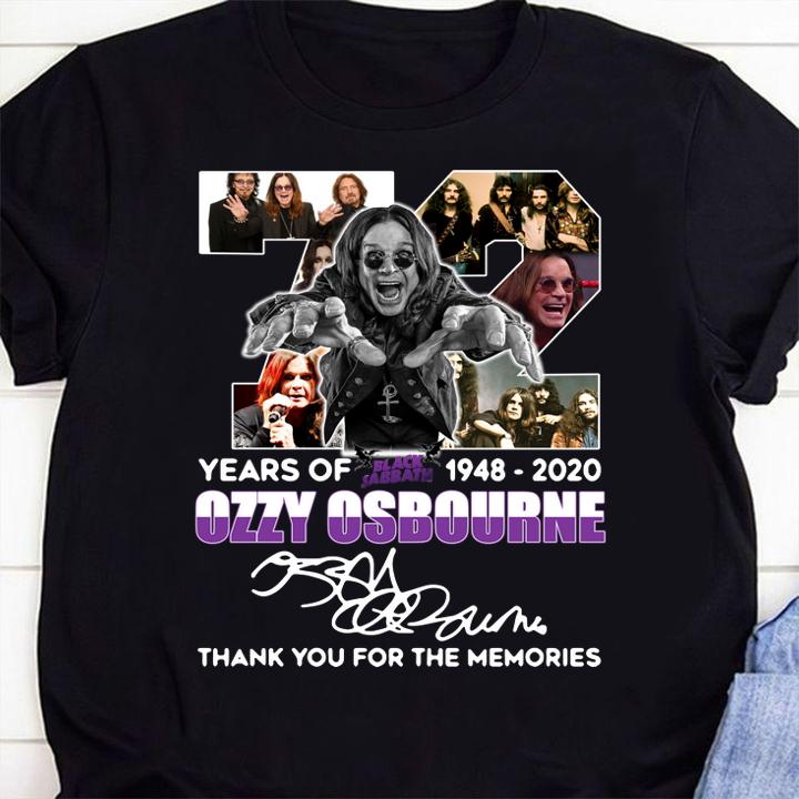 72 years of Black Sabbath 1948-2020 Ozzy Osbourne signature t-shirt