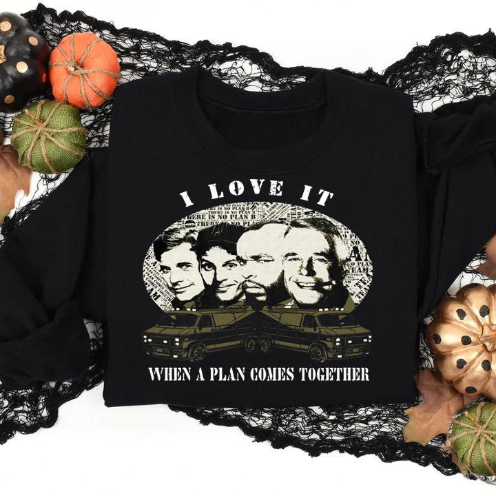 Funny A Team Hannibal I love it when a plan comes together t-shirt