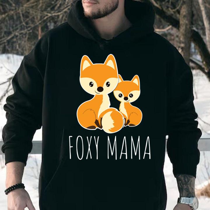 Awesome Foxy Mama Mom Baby Funny Gift Women Mother Girl Fox Lover t-shirt