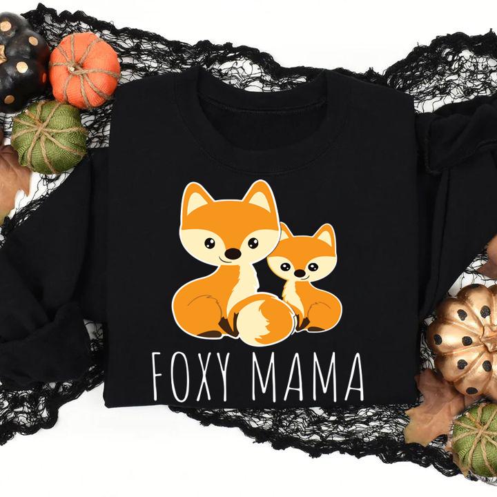 Awesome Foxy Mama Mom Baby Funny Gift Women Mother Girl Fox Lover t-shirt