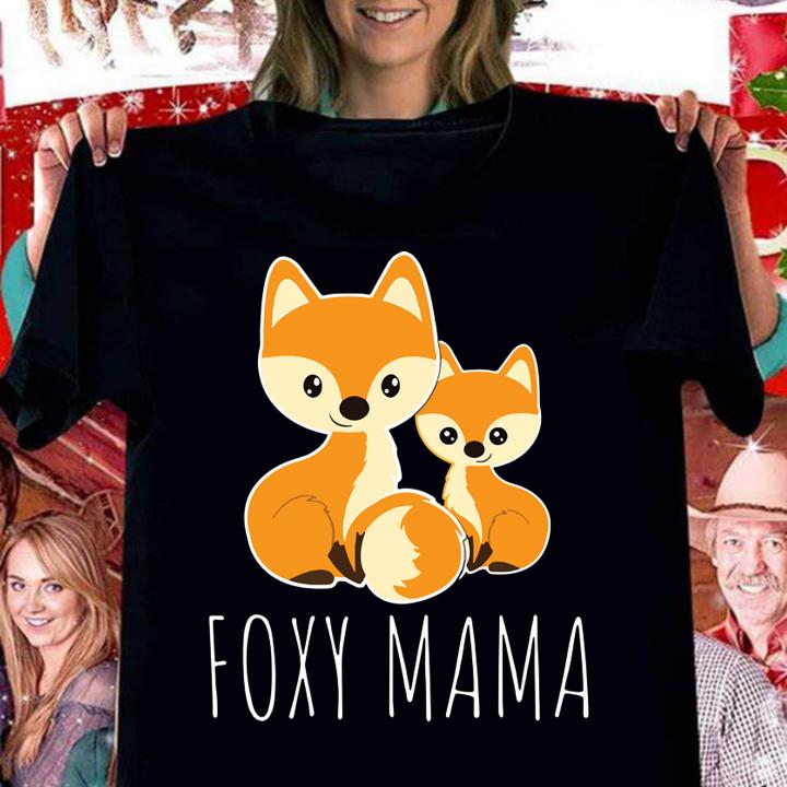 Awesome Foxy Mama Mom Baby Funny Gift Women Mother Girl Fox Lover t-shirt
