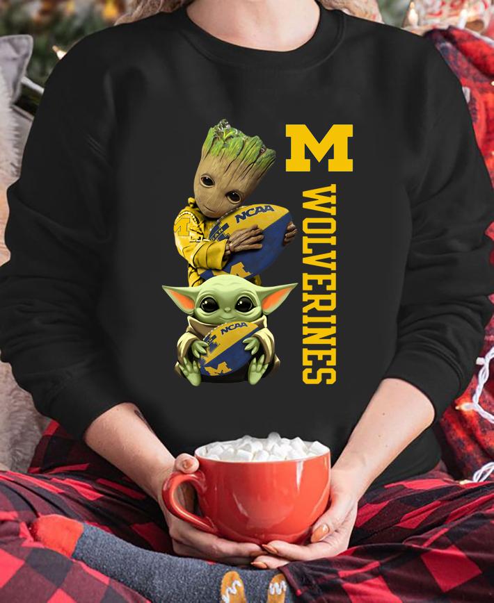 Baby Groot And Baby Yoda Hug Michigan Wolverines Star Wars t-shirt Baby Groot And Baby Yoda Hug Michigan Wolverines Star Wars t-shirt