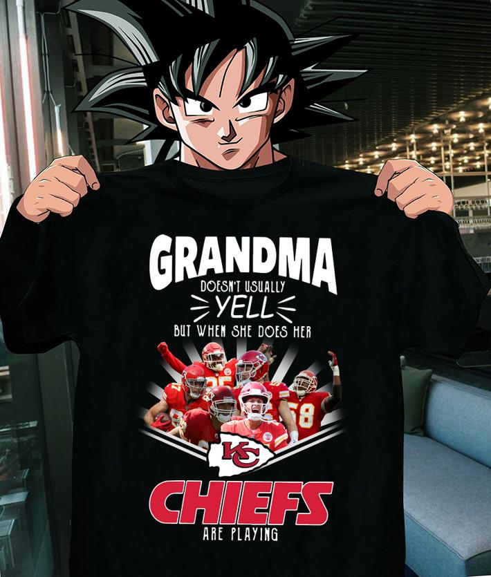 Kansas City Chiefs Grandma Doesn't Usually Yell But When She Does Her Chiefs Are Playing t-shirt