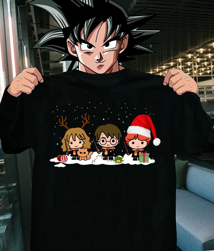 Harry Potter Chibi Harry Ron And Hermione Christmas t-shirt