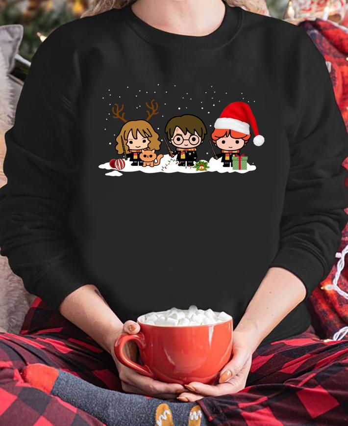 Harry Potter Chibi Harry Ron And Hermione Christmas t-shirt