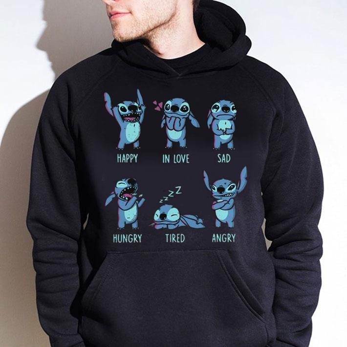 Stitch Emotions Happy In Love Sad Hungry Tired Angry t-shirt