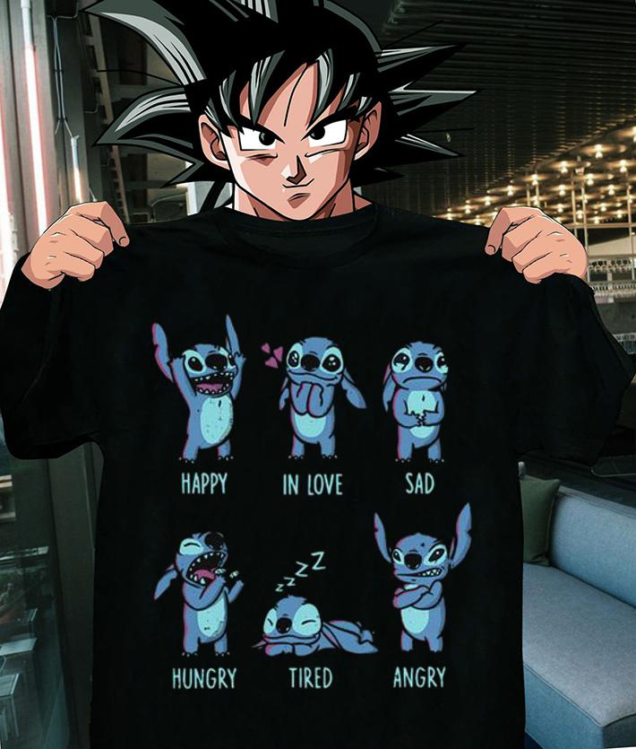 Stitch Emotions Happy In Love Sad Hungry Tired Angry t-shirt