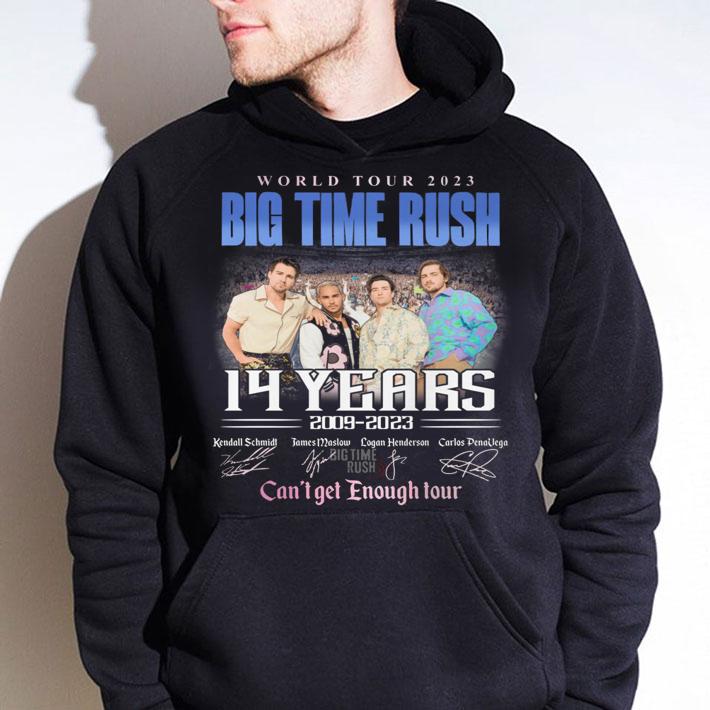 World Tour 2023 Big Time Rush 14 Years 2009-2023 Can't Get Enough Tour Signatures t-shirt