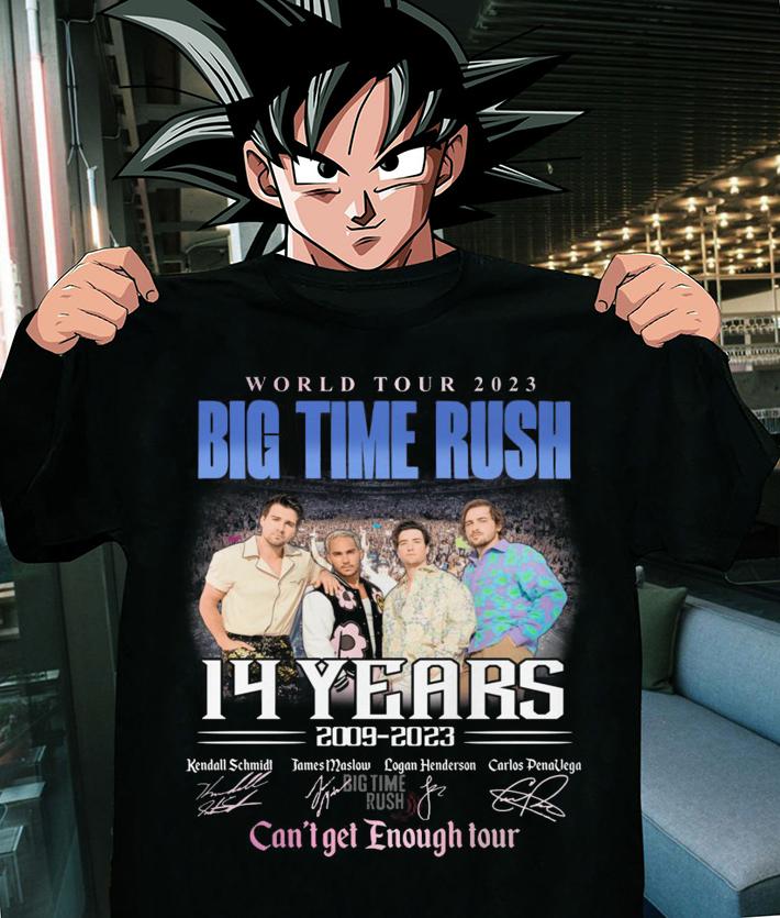 World Tour 2023 Big Time Rush 14 Years 2009-2023 Can't Get Enough Tour Signatures t-shirt
